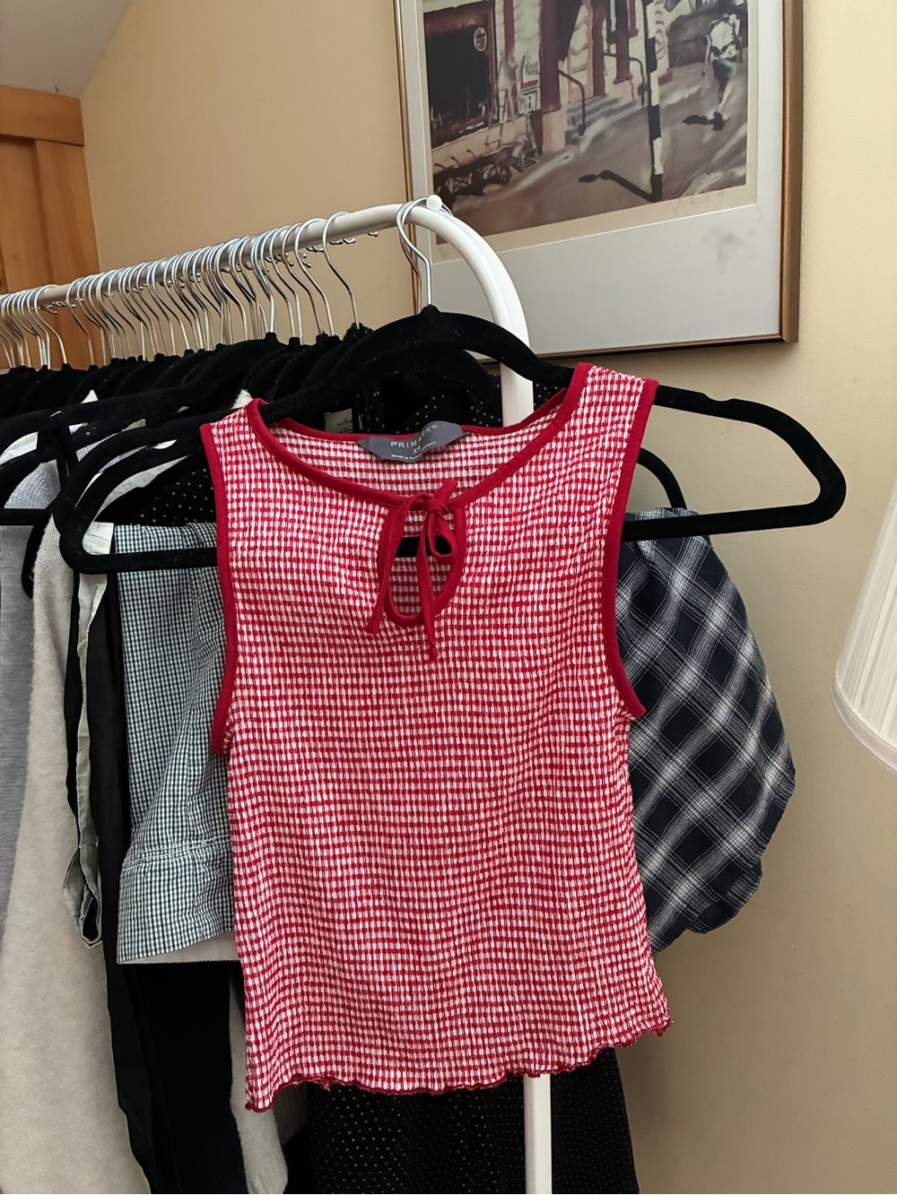 Primark Red Gingham Tie-Front Tank Top